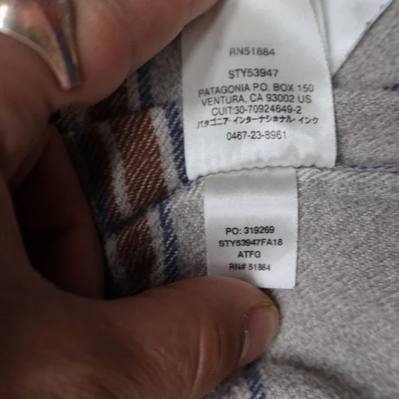 Patagonia Shirt Mens Medium Brown Plaid Long Sleeve Fjord Flannel Organic Cotton - Picture 7 of 12